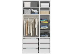 Szafa modułowa Flex 125 cm z drzwiami i lustrem biała