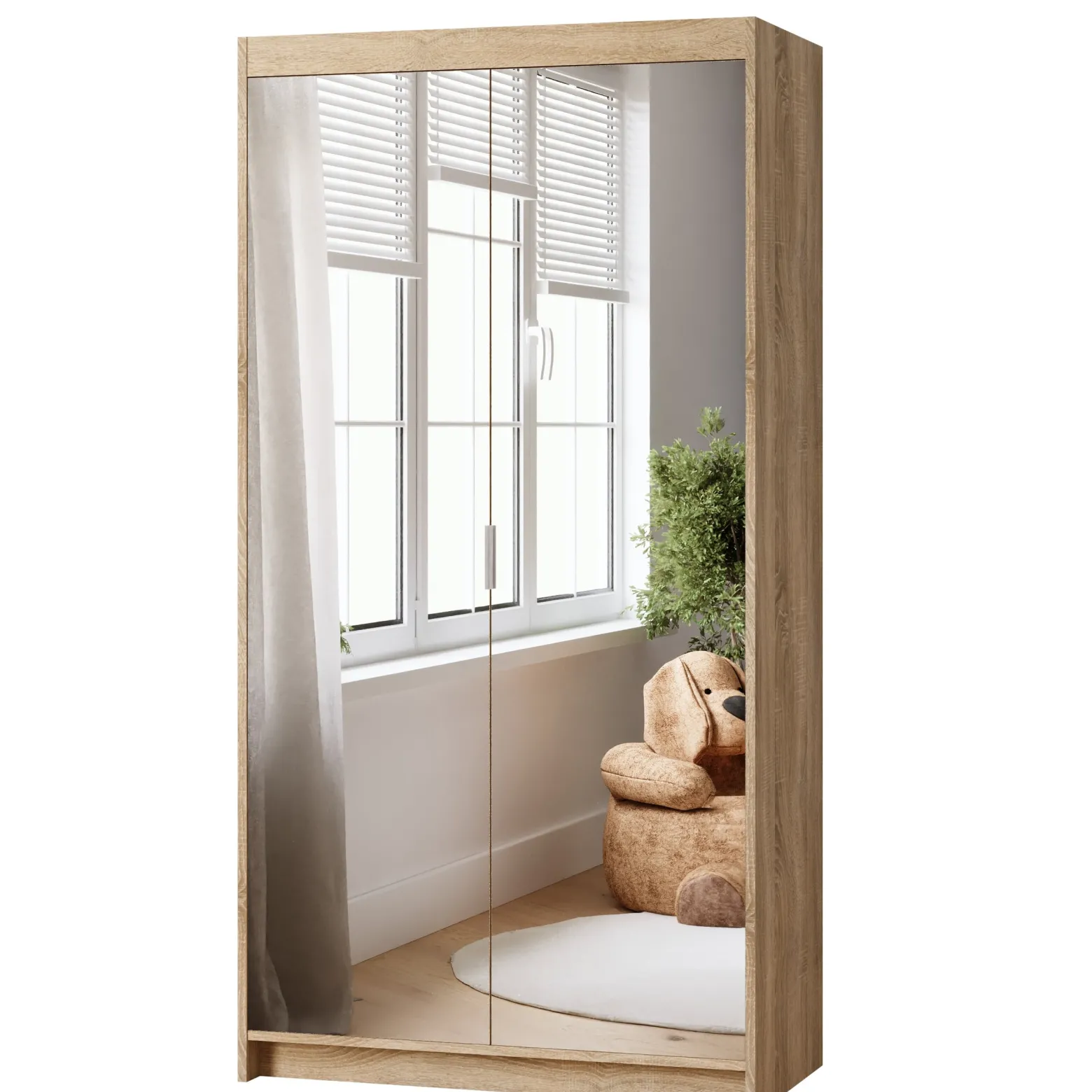 Szafa modułowa z lustrem 90 cm KUBA dąb sonoma