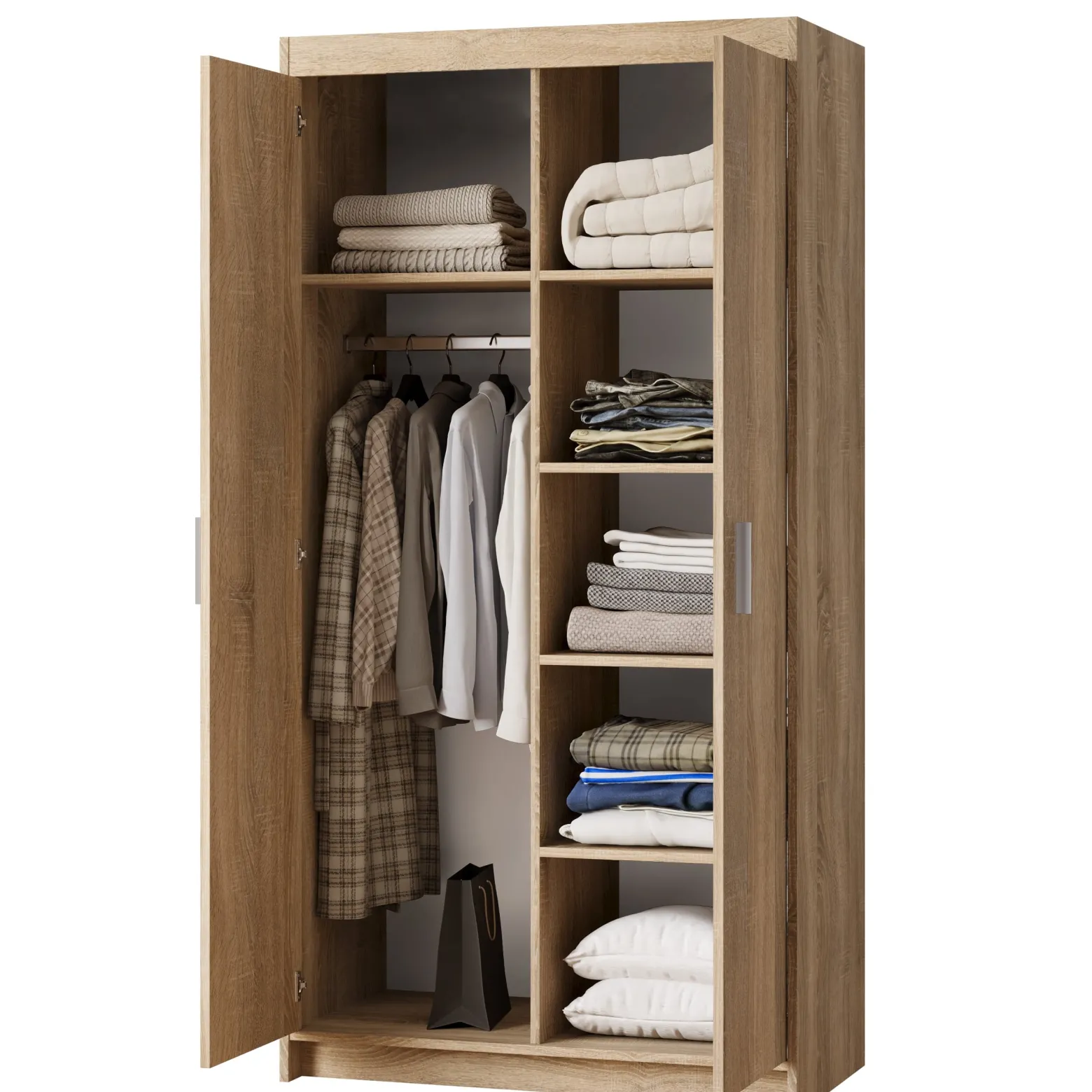Szafa modułowa z lustrem 90 cm KUBA dąb sonoma