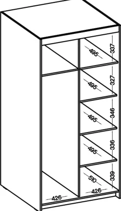 Szafa modułowa z lustrem 90 cm KUBA dąb sonoma