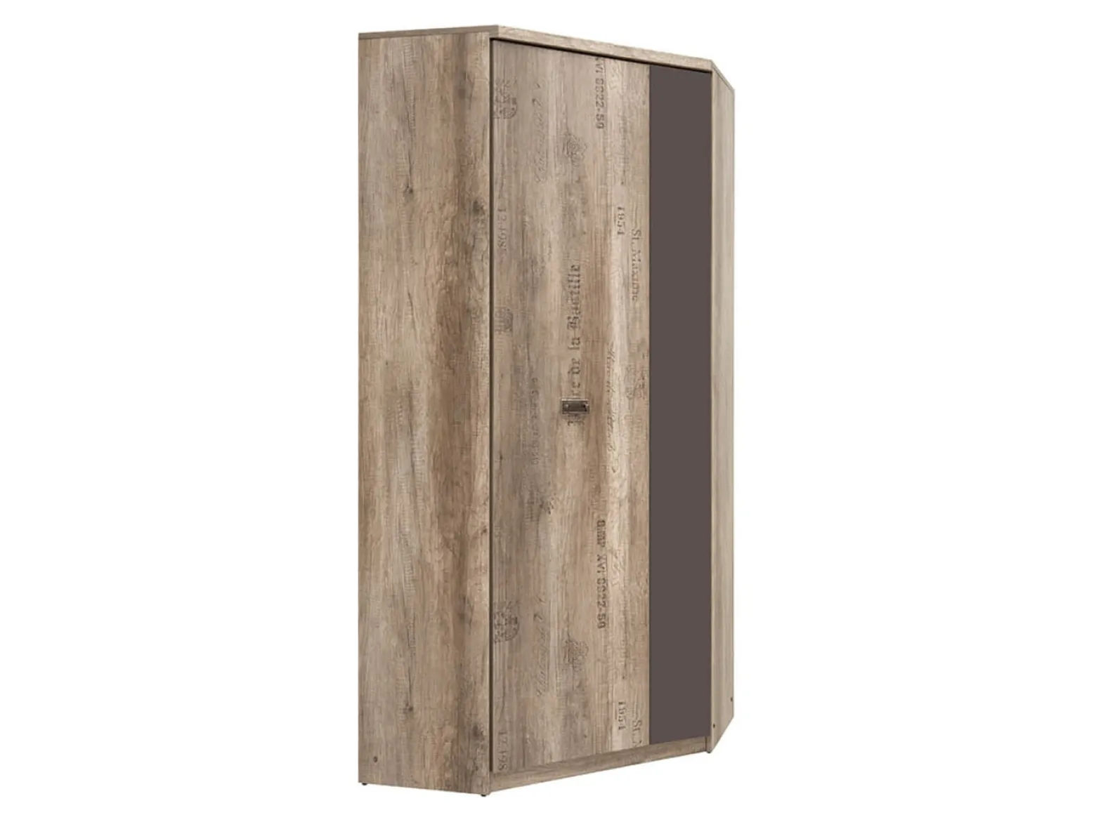 Szafa narożna Malcolm 96x96 cm dąb canyon monument nadruk/szary wolfram