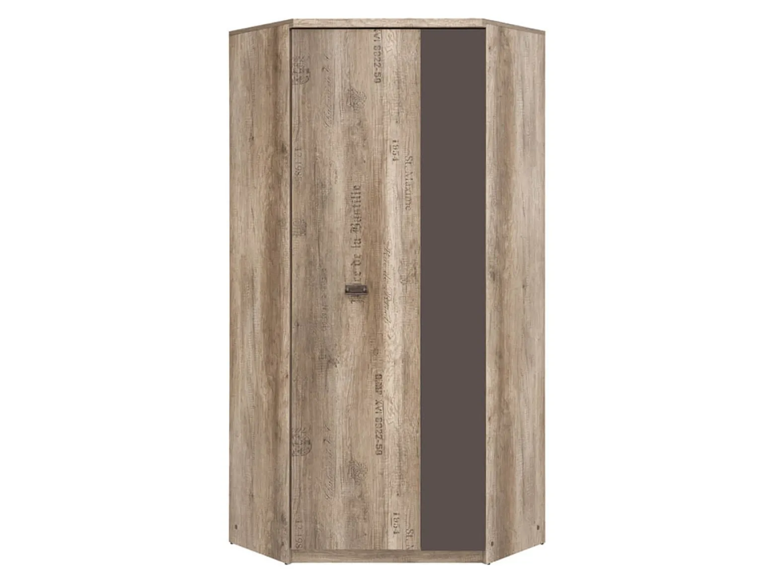 Szafa narożna Malcolm 96x96 cm dąb canyon monument nadruk/szary wolfram