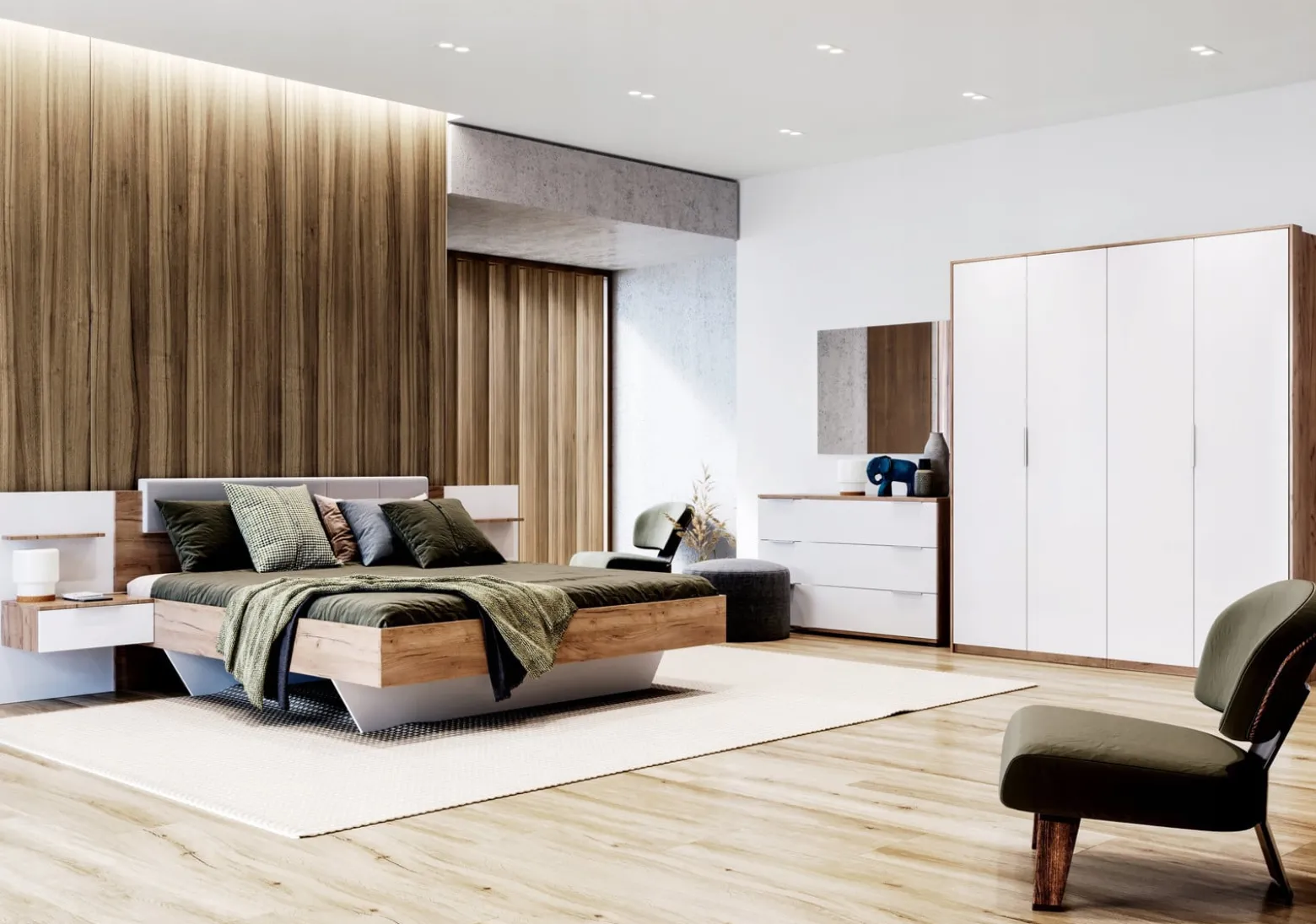 SZAFA PRZESUWNA Bella 200cm biały połysk PŁYTA LAMINOWANA