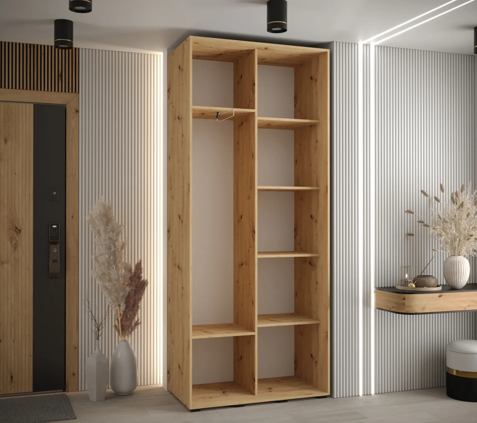 Szafa przesuwna 45 Cannes 3 120 artisan+biały+srebrny