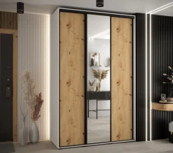Szafa przesuwna 45 Cannes 3 150 biały+artisan+czarny