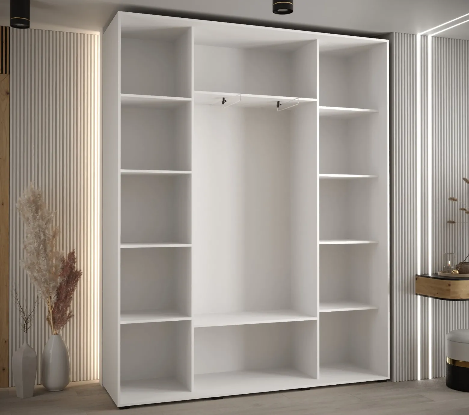 Szafa przesuwna 45 Cannes 3 190 biały+artisan+czarny