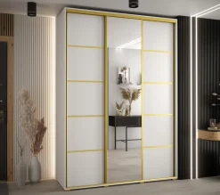 Szafa przesuwna 60 Cannes 5 170 biały+biały+złoty