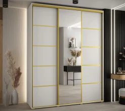 Szafa przesuwna 60 Cannes 5 190 biały+biały+złoty