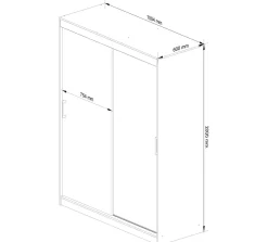 Szafa Przesuwna 150 Cm Clp Mono Dąb Sonoma