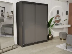 Szafa przesuwna 150 cm 2-drzwi FRAMIRE Rivano III czarny antracyt