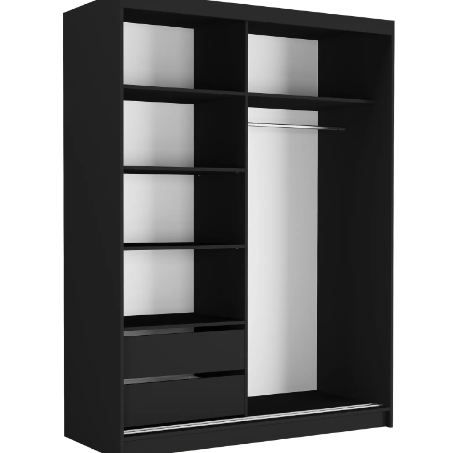 Szafa przesuwna 150 cm 2-drzwi FRAMIRE Rivano III czarny antracyt