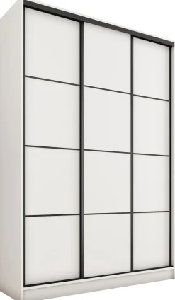 Szafa przesuwna 150 cm LOFT MAX biała z półkami