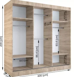 Szafa przesuwna 200 cm - Riro