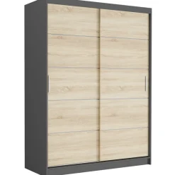 Szafa przesuwna 150 cm szprosy FRAMIRE Rivano IV antracyt sonoma