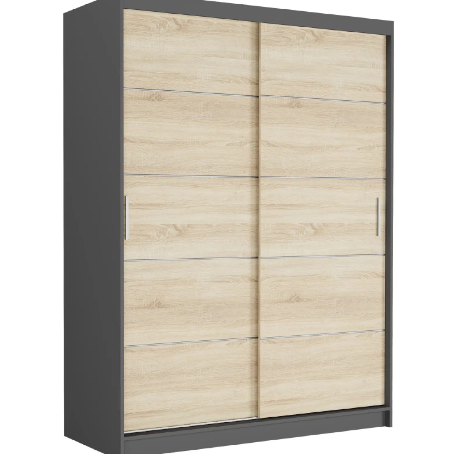 Szafa przesuwna 150 cm szprosy FRAMIRE Rivano IV antracyt sonoma