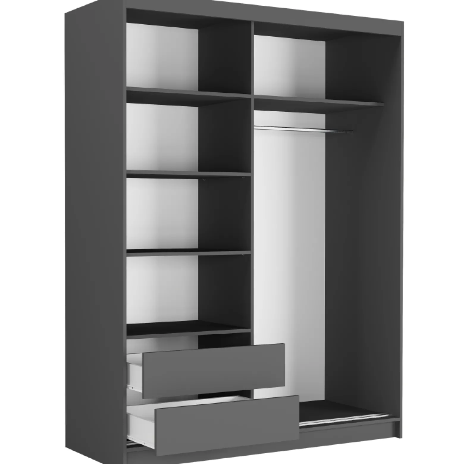 Szafa przesuwna 150 cm szprosy FRAMIRE Rivano IV antracyt sonoma