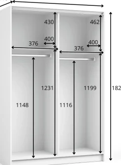 Szafa przesuwna 80 cm z lustrem SOLFY biała