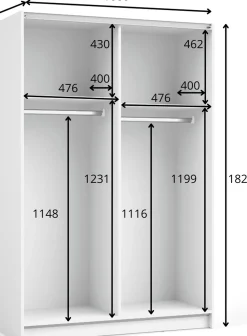 Szafa przesuwna 100 cm z lustrem SOLFY biała