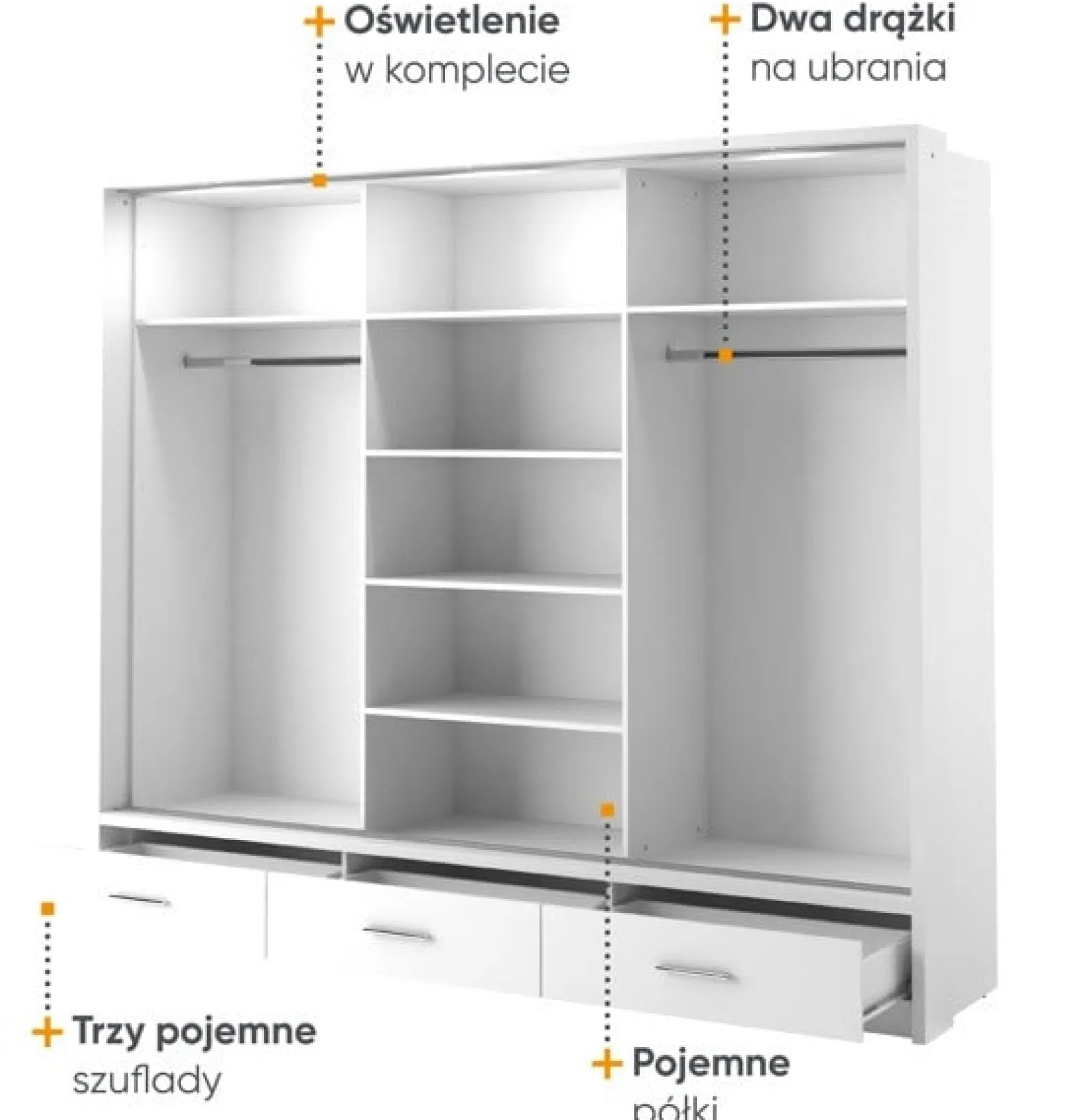 Szafa przesuwna ERTA 2 biała