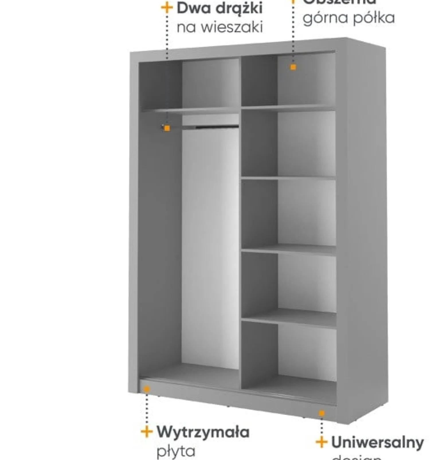 Szafa przesuwna ERTA 3 szara