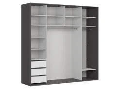 Szafa przesuwna Flex 240 cm z lustrem grafit