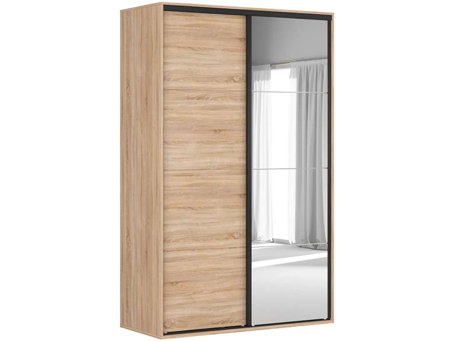 Szafa przesuwna Flex 150 cm z lustrem dąb sonoma