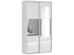 Szafa przesuwna Flex 120 cm z lustrem biały połysk