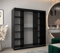 Szafa przesuwna Garderoba ŻALUZJA 2 180 czarny