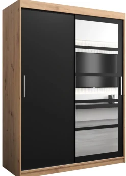 Szafa przesuwna garderoba ROMA 01 150 artisan + czarny