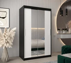 Szafa przesuwna Garderoba Tokyo 1 120 czarny + biały
