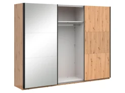 Szafa przesuwna Lamea 270 cm z lustrem dąb artisan
