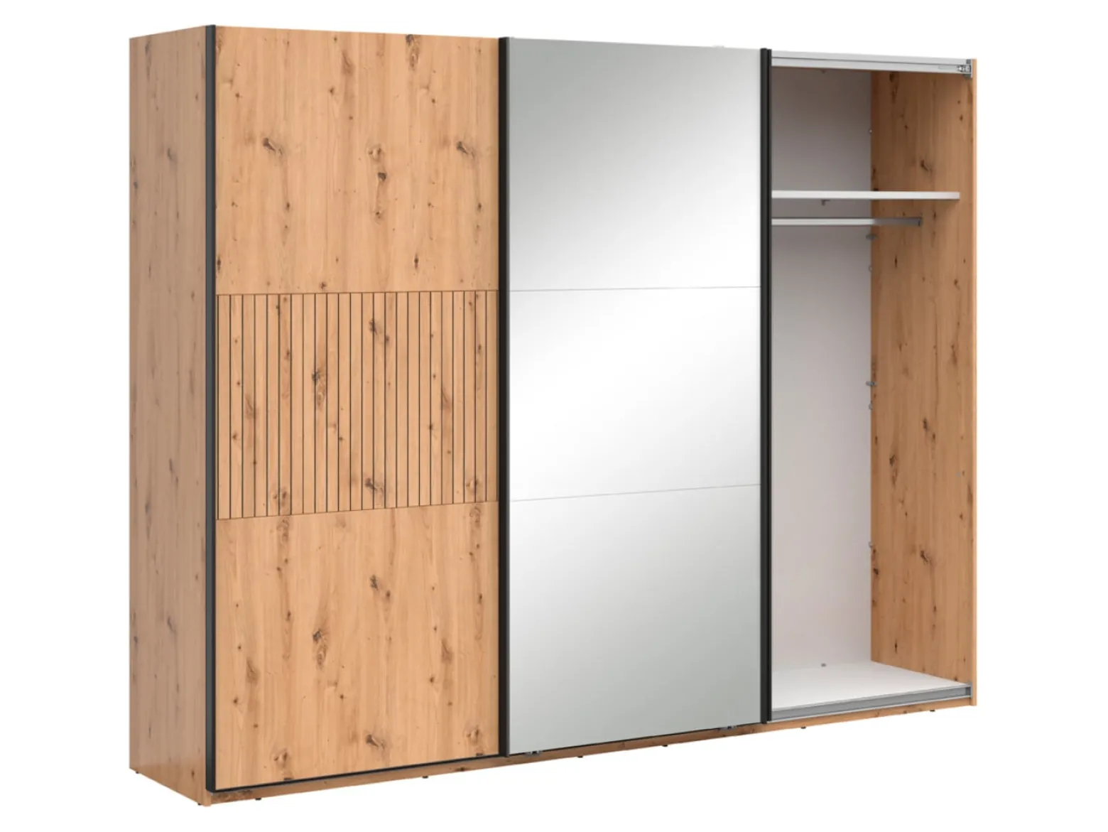 Szafa przesuwna Lamea 270 cm z lustrem dąb artisan