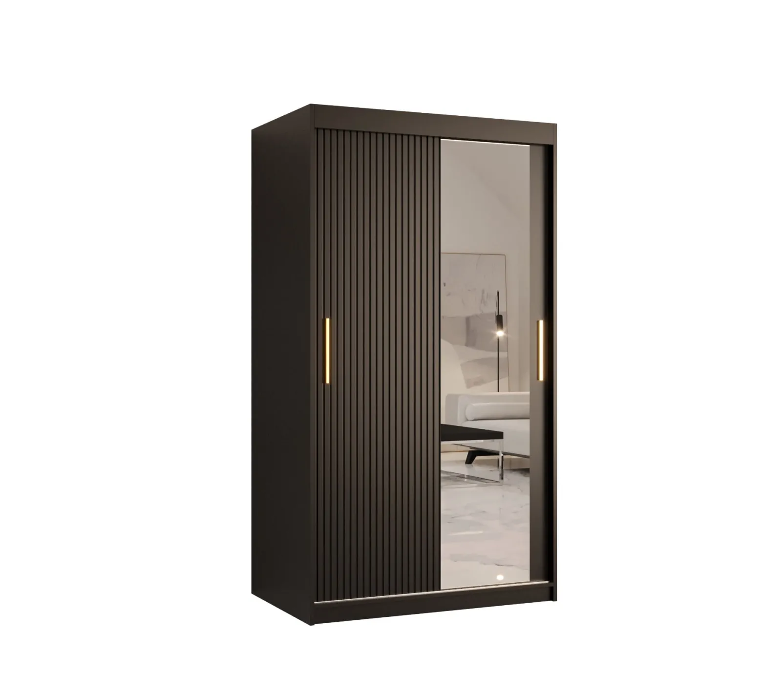 Szafa przesuwna RIFLO SLIM 2 100 czarny mat+ czarny mat