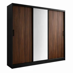 Szafa przesuwna RIO-3 180cm DĄB OKAPI/CZARNY