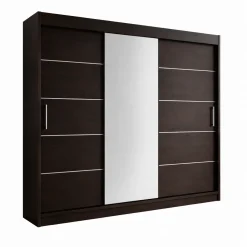 Szafa przesuwna RIO-3 180 wenge + srebrne dodatki