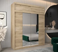 Szafa przesuwna Tokyo 1 200 sonoma + sonoma z nadstawką