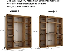 Szafa przesuwna 45 wysoka Dakota 4 190 kaszmir+kaszmir+srebr