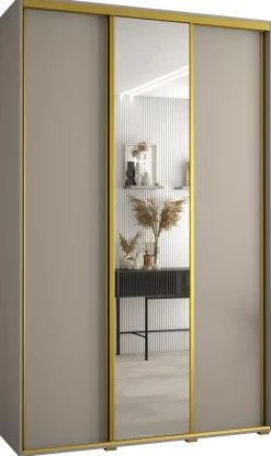 Szafa przesuwna 45 wysoka Dakota 3 160 kaszmir+kaszmir+złoty