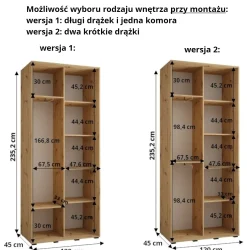 Szafa przesuwna 45 wysoka Davos 1 120 czarny+czarny+złoty