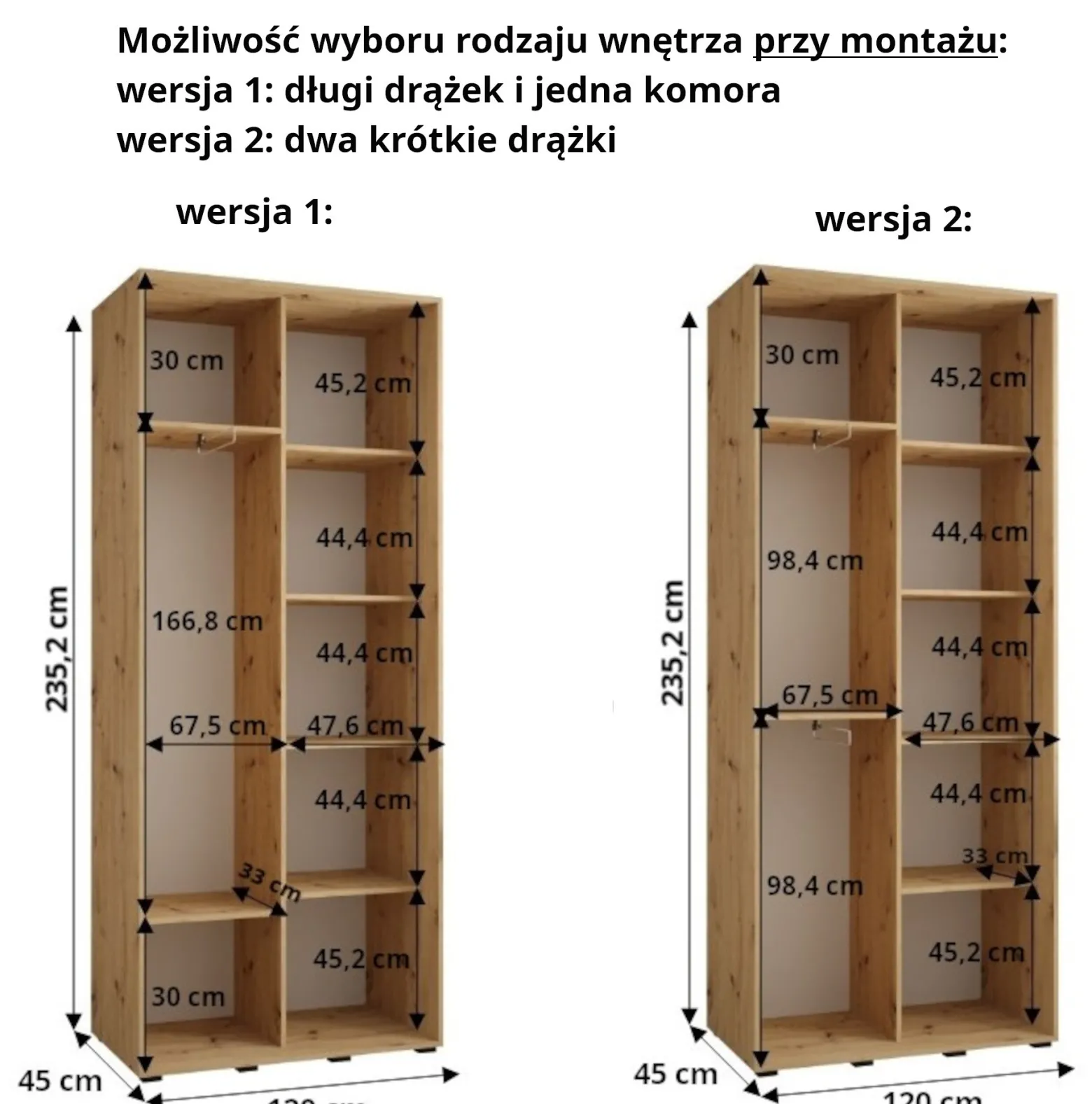 Szafa przesuwna 45 wysoka Davos 1 120 czarny+czarny+złoty