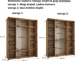 Szafa przesuwna 45 wysoka Davos 1 190 czarny+biały+czarny
