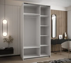 Szafa przesuwna 64 wysoka Lux 2 130 biały+artisan+srebrny