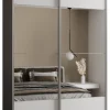 Szafa przesuwna 64 wysoka Lux 4 140 czarny+biały+srebrny