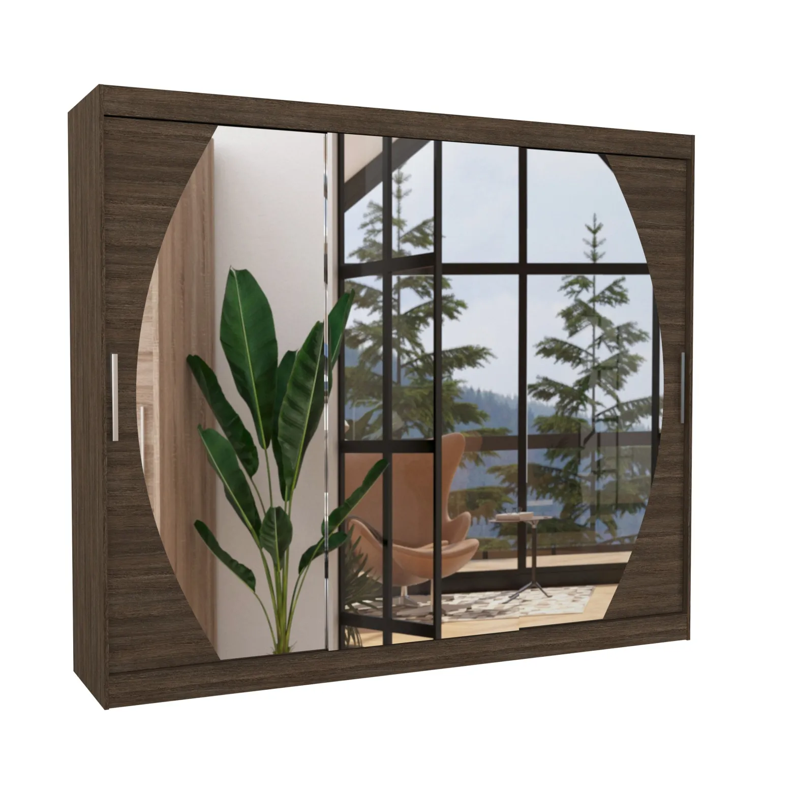 Szafa przesuwna z lustrem CAMBE 250 Choco