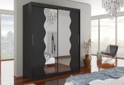 Szafa przesuwna z lustrem KANSAS 180 Black