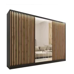 Szafa przesuwna z lustrem lamele 280 cm LOFT wotan