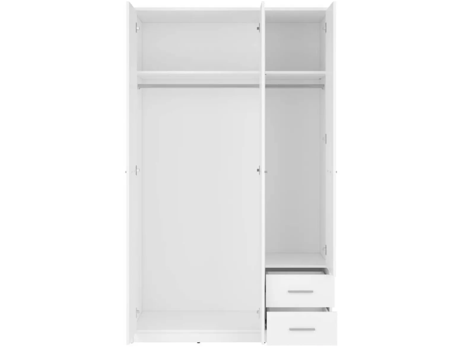 Szafa trzydrzwiowa Nepo Plus 118 cm z szufladami biała