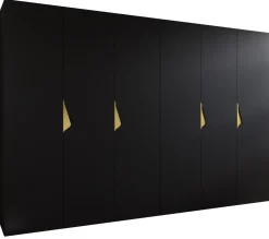 Szafa uchylna SANDI 1 300 (2X150) wys 202 cm Czarny + u Złoty