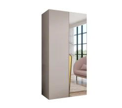 Szafa uchylna z lustrem PIANO 2 100 wys 202 cm Kaszmir + u Złoty