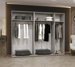 Szafa uchylna z lustrem SANDI 3 250 wys 202 cm Czarny + u Kaszmir
